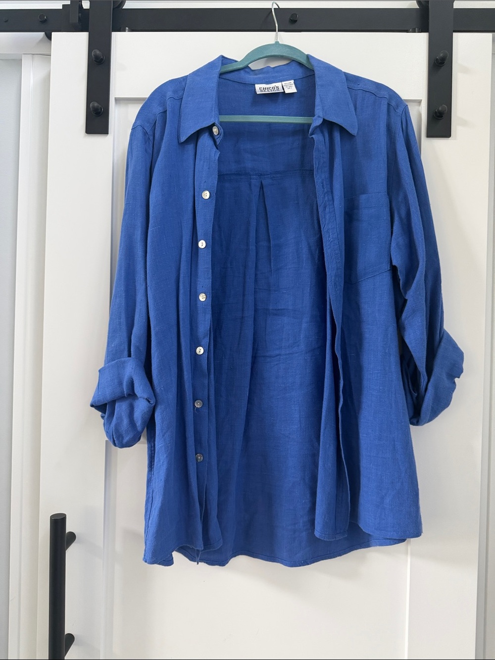 Chico's Blue Linen Top